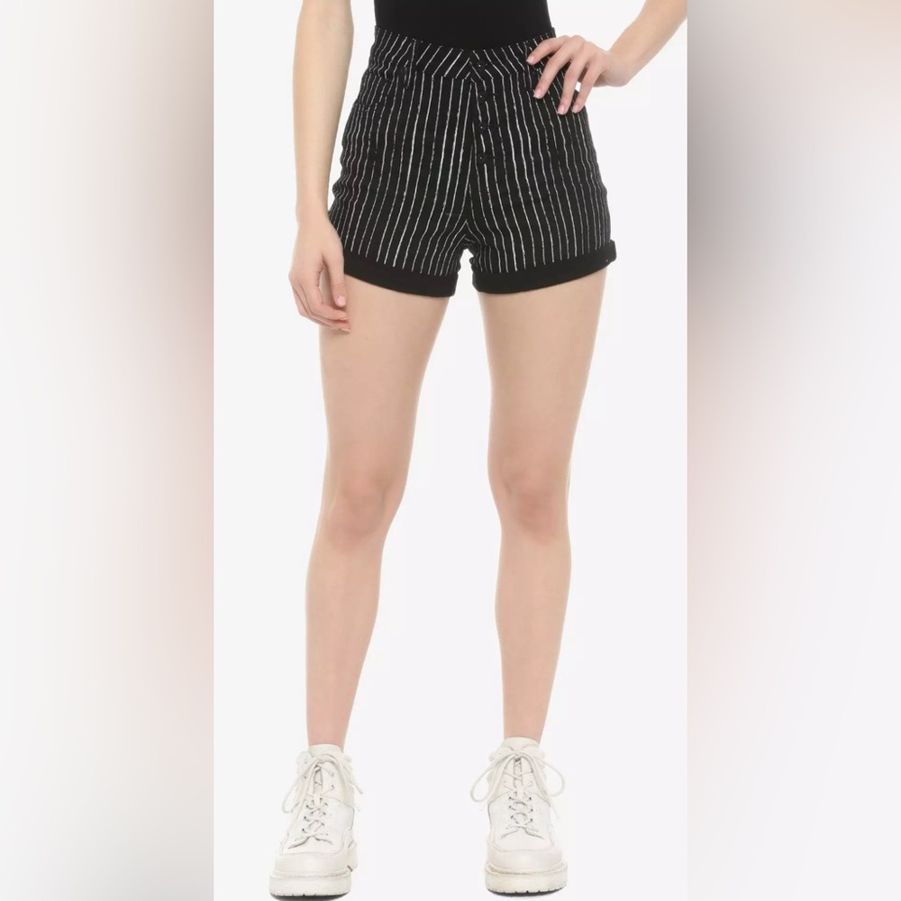 Jack Skellington High-Waisted Pinstripe Shorts